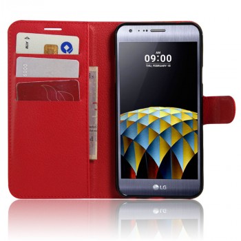 Чехол портмоне подставка с защелкой для LG X cam Красный