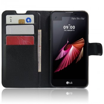 Чехол портмоне подставка на силиконовой основе с магнитной защелкой для LG X view Черный