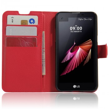 Чехол портмоне подставка на силиконовой основе с магнитной защелкой для LG X view Красный