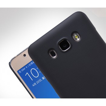 Пластиковый матовый нескользящий премиум чехол для Samsung Galaxy J5 (2016) Черный