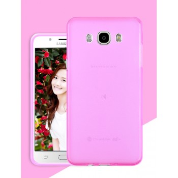 Силиконовый матовый полупрозрачный чехол для Samsung Galaxy J5 (2016) Розовый