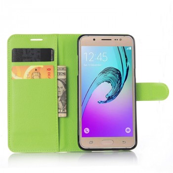 Чехол портмоне подставка с защелкой для Samsung Galaxy J5 (2016) Зеленый