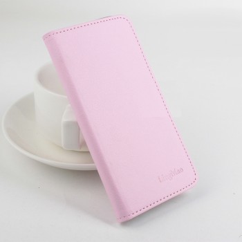 Чехол портмоне подставка на клеевой основе с защелкой для Doogee X6 Розовый