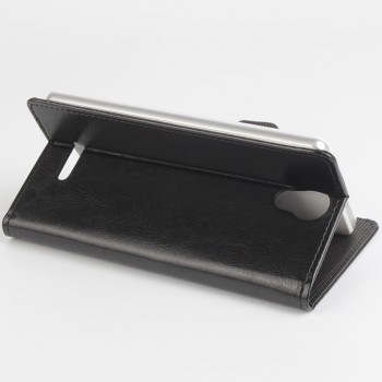 Чехол портмоне подставка на клеевой основе подставка с защелкой для Doogee X6 Черный