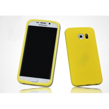Силиконовый матовый нескользящий софт-тач премиум чехол для Samsung Galaxy S7 Edge Желтый