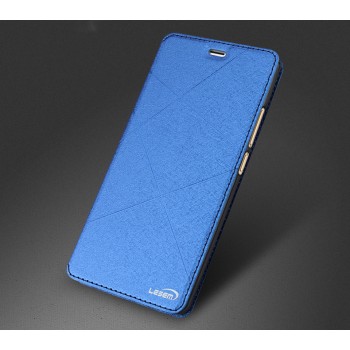 Чехол флип подставка на силиконовой основе текстура Линии для Meizu M3 Note Синий