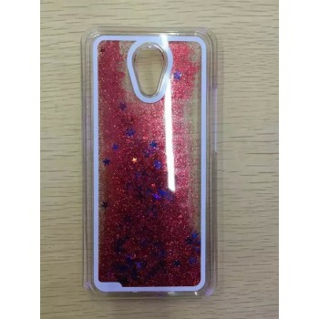 Пластиковый матовый полупрозрачный чехол с внутренней аква аппликацией для Meizu M2 Note Красный
