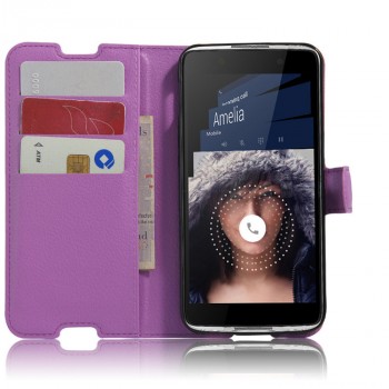 Чехол портмоне подставка с защелкой для Alcatel Idol 4/BlackBerry DTEK50 Фиолетовый