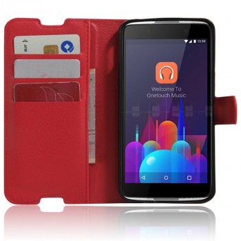 Чехол портмоне подставка с защелкой для Alcatel Idol 4S Красный