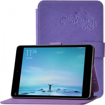 Текстурный чехол подставка на пластиковой основе для Xiaomi Mi Pad 2/MiPad 3 Фиолетовый