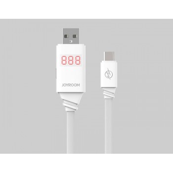 Смарт кабель USB 3.0-USB-Micro 1m с LCD-дисплеем для показа времени зарядки, тока и напряжения Белый