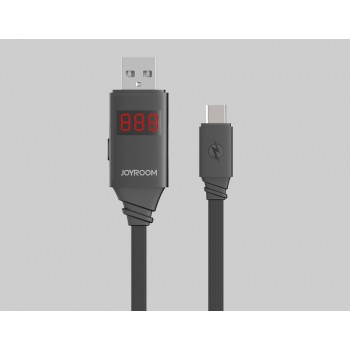 Смарт кабель USB 3.0-USB-Micro 1m с LCD-дисплеем для показа времени зарядки, тока и напряжения Черный