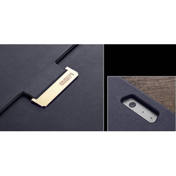 Кожаный чехол папка подставка на поликарбонатной основе с отсеком для карт для Microsoft Surface Pro 4 Синий