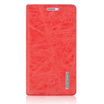 Винтажный чехол флип подставка на присоске с отделением для карты для Samsung Galaxy J3 (2016) Красный