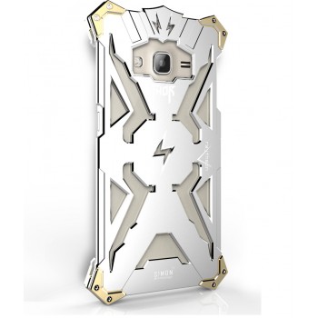 Металлический винтовой чехол повышенной защиты для Samsung Galaxy J3 (2016) Белый