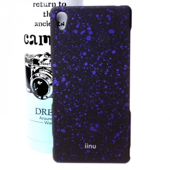 Пластиковый матовый дизайнерский чехол с голографическим принтом Звезды для Sony Xperia Z3 Фиолетовый