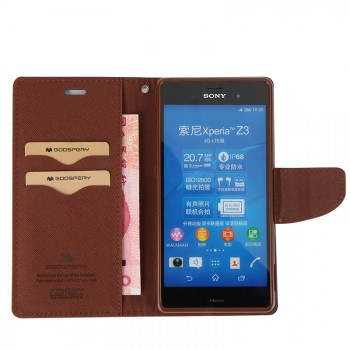 Текстурный чехол портмоне подставка на силиконовой основе с дизайнерской застежкой для Sony Xperia Z3