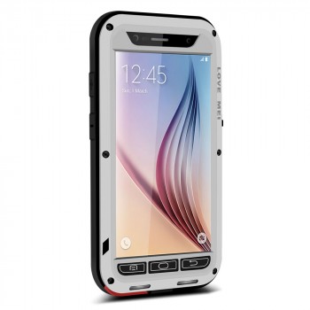 Эксклюзивный многомодульный ультрапротекторный пылевлагозащищенный ударостойкий нескользящий чехол алюминиево-цинковый сплав/силиконовый полимер для Samsung Galaxy S6 Серый