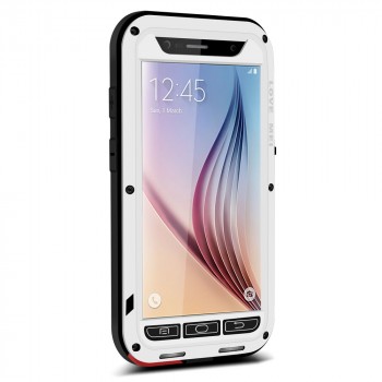 Эксклюзивный многомодульный ультрапротекторный пылевлагозащищенный ударостойкий нескользящий чехол алюминиево-цинковый сплав/силиконовый полимер для Samsung Galaxy S6 Белый