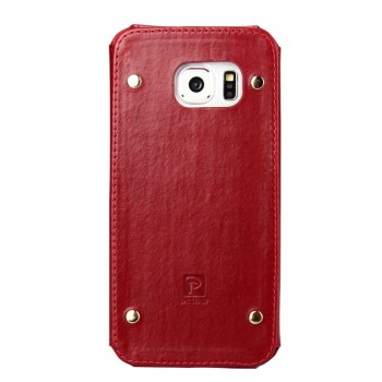 Вощеный кожаный чехол кобура для Samsung Galaxy S6 Красный