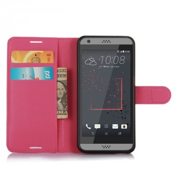 Чехол портмоне подставка на силиконовой основе и магнитной защелкой для HTC Desire 530/630 Пурпурный