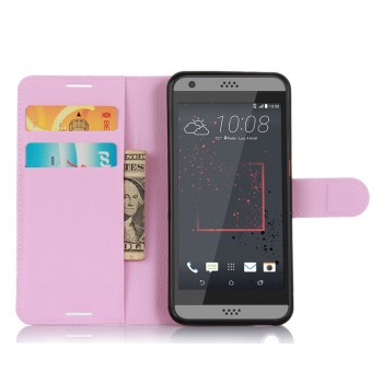 Чехол портмоне подставка на силиконовой основе и магнитной защелкой для HTC Desire 530/630 Розовый