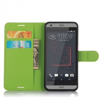 Чехол портмоне подставка на силиконовой основе и магнитной защелкой для HTC Desire 530/630 Зеленый