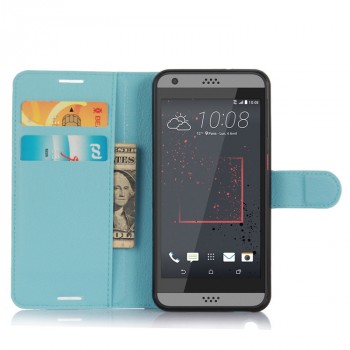 Чехол портмоне подставка на силиконовой основе и магнитной защелкой для HTC Desire 530/630 Голубой
