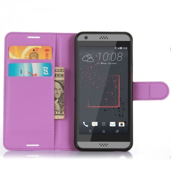 Чехол портмоне подставка на силиконовой основе и магнитной защелкой для HTC Desire 530/630 Фиолетовый