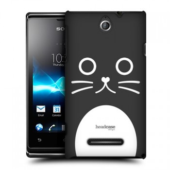 Пластиковый чехол с принтом BlackWhite для Sony Xperia E dual Кошка