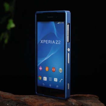 Металлический двухкомпонентный сборный бампер для Sony Xperia Z2 Синий
