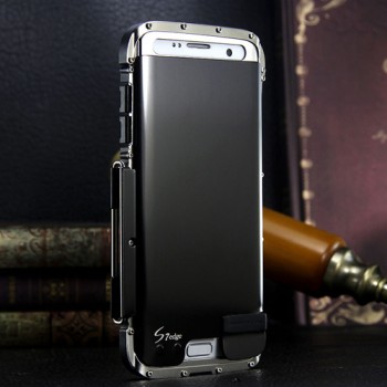 Экстразащитный противоударный чехол алюминий/силикон/поликарбонат с металлической крышкой для Samsung Galaxy S7 Edge
