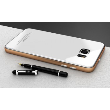 Двухкомпонентный чехол c металлическим бампером и стеклянной крышкой для Samsung Galaxy S7 Edge
