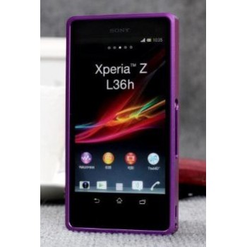Металлический бампер для Sony Xperia Z Фиолетовый