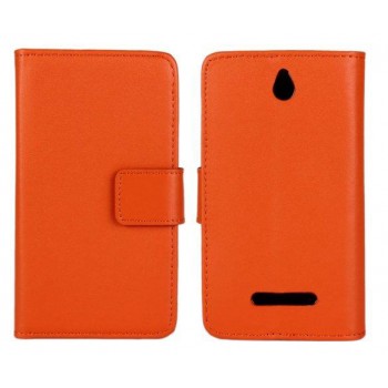 Чехол книжка-портмоне для Sony Xperia E dual Оранжевый