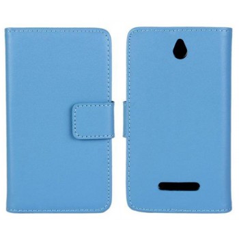 Чехол книжка-портмоне для Sony Xperia E dual Голубой