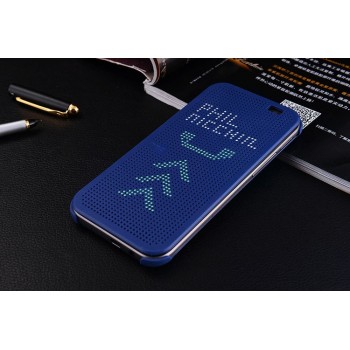Точечный чехол смарт-флип с функциями оповещения для HTC One M9+ Синий