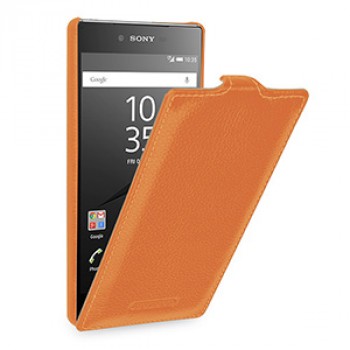 Кожаный чехол вертикальная книжка (премиум нат. кожа) для Sony Xperia Z5 Premium