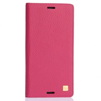 Кожаный чехол флип с пластиковым основанием для Nokia Lumia 530 Пурпурный