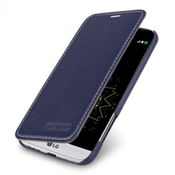 Кожаный чехол горизонтальная книжка (премиум нат. кожа) для LG G5