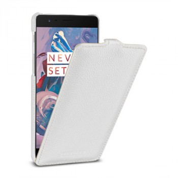 Кожаный чехол вертикальная книжка (премиум нат. кожа) для OnePlus 3