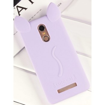 Силиконовый дизайнерский фигурный чехол киска для Xiaomi RedMi Note 3 Фиолетовый