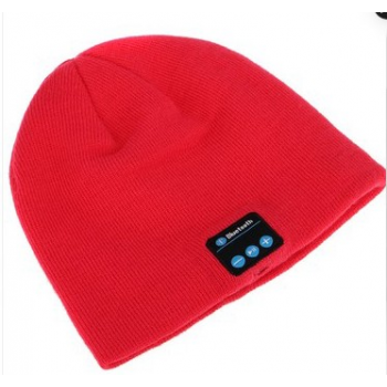 Шерстяная шапка с наушниками, микрофоном и функцией беспроводной bluetooth 5.0 стерео гарнитуры Красный