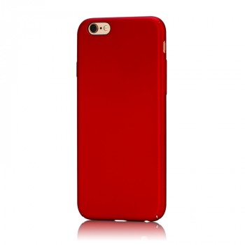 Пластиковый непрозрачный матовый чехол с улучшенной защитой элементов корпуса для Iphone 6 Plus Красный