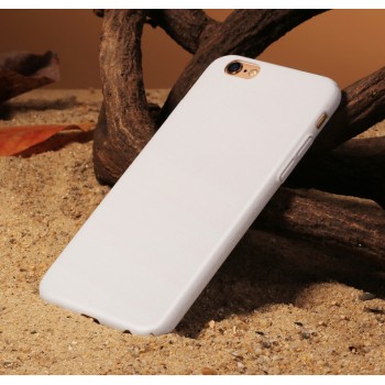 Пластиковый непрозрачный матовый чехол с повышенной шероховатостью для Iphone 6 Plus Белый