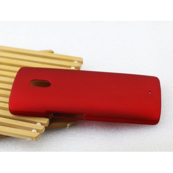Пластиковый матовый непрозрачный чехол металлик для Lenovo Moto X Play Красный