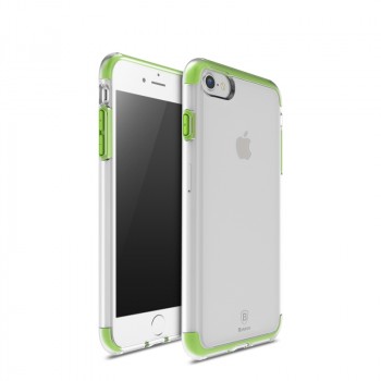 Силиконовый матовый полупрозрачный дизайнерский фигурный чехол для Iphone 7 Зеленый