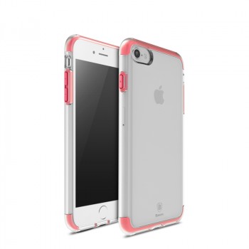 Силиконовый матовый полупрозрачный дизайнерский фигурный чехол для Iphone 7 Красный