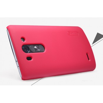 Пластиковый матовый нескользящий премиум чехол для LG G3 S Красный