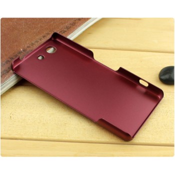 Пластиковый матовый металлик чехол для Sony Xperia Z3 Compact Красный